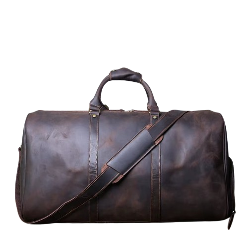 Stilren Weekendväska i Crazy Horse Läder – För Resor med Klass